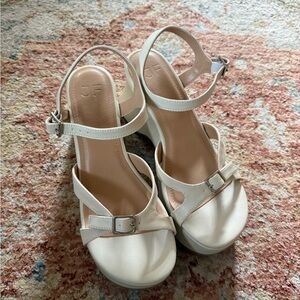 JustFab Cream Women's Sandals